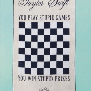 Taylor Swift Black and White Checkerboard Game Cloth